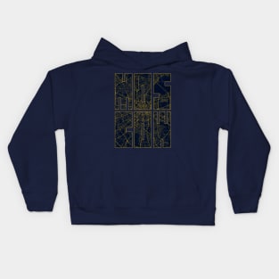 Moscow, Russia City Map Typography - Gold Art Deco Kids Hoodie